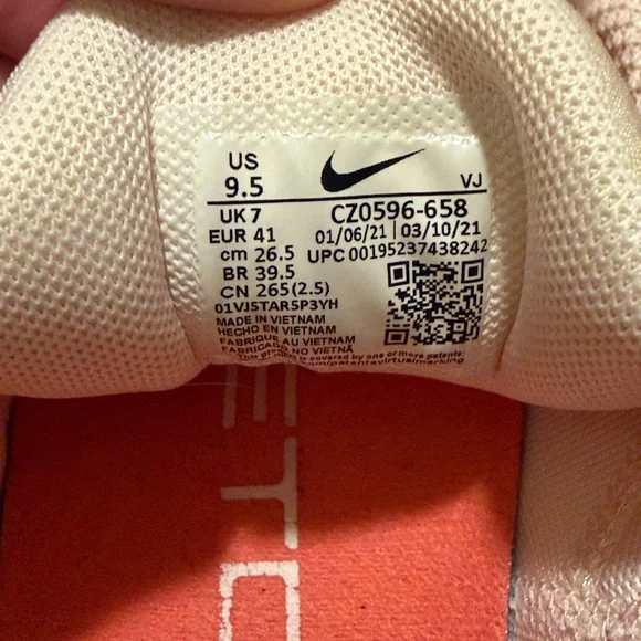 Nike Pink and White Athletic Sneakers - Picture 6 of 6